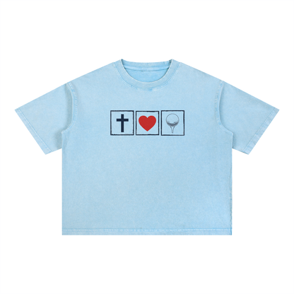 Grace Faith Golf Mineral Wash Boxy Cotton T-Shirt