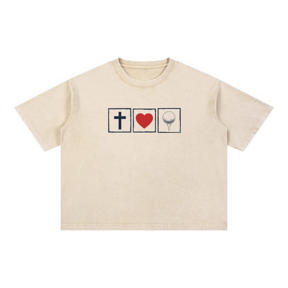 Grace Faith Golf Mineral Wash Boxy Cotton T-Shirt
