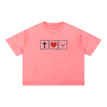 Grace Faith Golf Mineral Wash Boxy Cotton T-Shirt