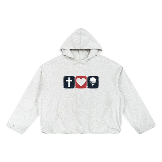 Grace Faith Golf Boxy Gather-Hem Hoodie